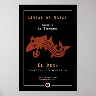 Nazca Geoglyph-Shark Poster