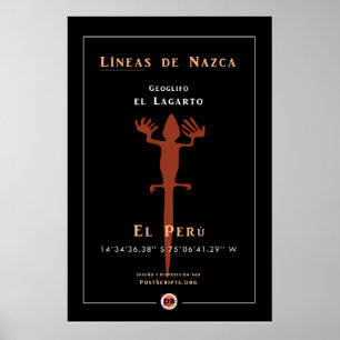 Nazca Geoglyphs-Lizard Poster