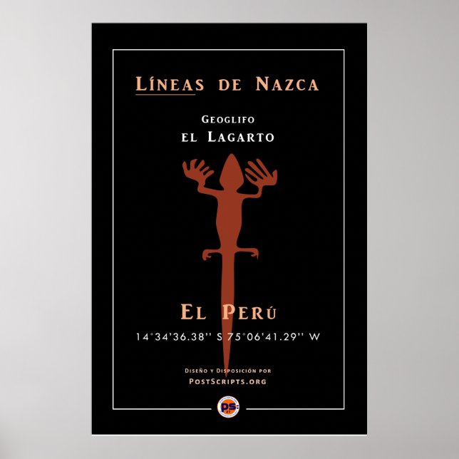 Nazca Geoglyphs-Lizard Poster (Framsidan)