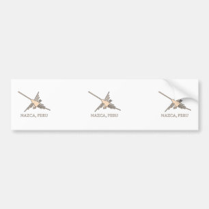 Nazca Hummingbird Geoglyph Newsprint Bildekal