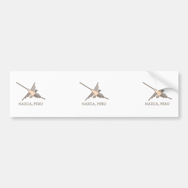 Nazca Hummingbird Geoglyph Newsprint Bildekal (Framsidan)