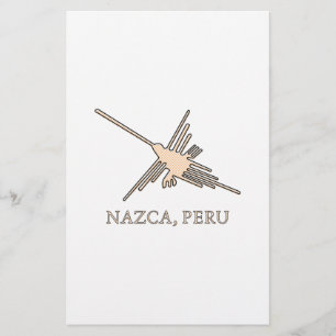 Nazca Hummingbird Geoglyph Newsprint Brevpapper