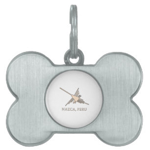 Nazca Hummingbird Geoglyph Newsprint ID-bricka Husdjur