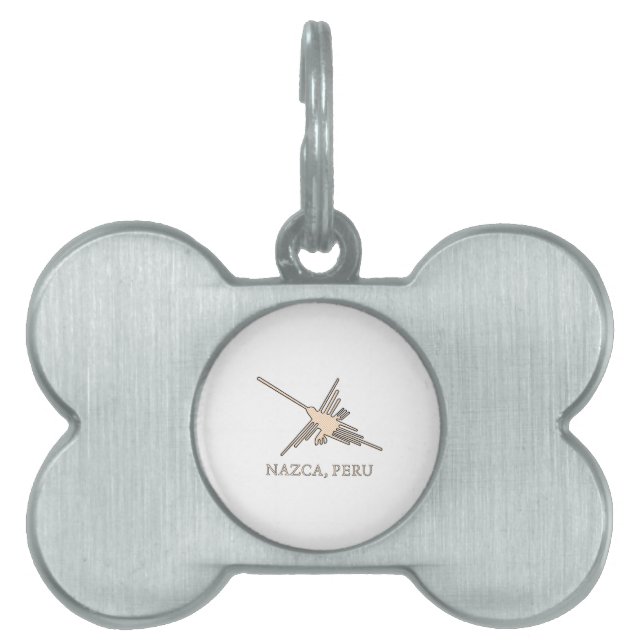 Nazca Hummingbird Geoglyph Newsprint ID-bricka Husdjur (Framsidan)