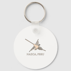 Nazca Hummingbird Geoglyph Newsprint Nyckelring