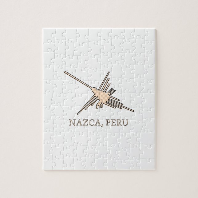 Nazca Hummingbird Geoglyph Newsprint Pussel (Vertikal)