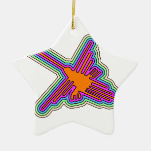 Nazca Hummingbird Peru Teckning Julgransprydnad Keramik