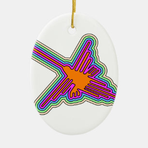 Nazca Hummingbird Peru Teckning Julgransprydnad Keramik
