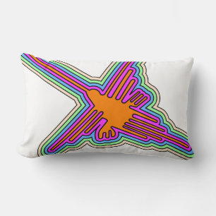 Nazca Hummingbird Peru Teckning Lumbarkudde