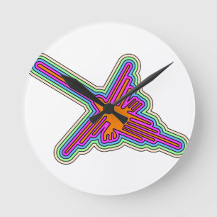 Nazca Hummingbird Peru Teckning Rund Klocka