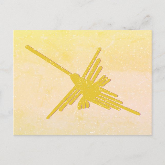 Nazca Lines Hummingbird Drawing, Peru Vykort (Framsida)