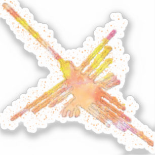 Nazca Lines Kolibri Vattenfärgstryck Klistermärken