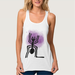 Nazca Linjer Geoglyphs - Ancient Black Spider Linne Med Racerback