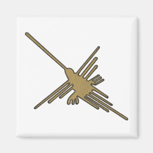 Nazca Linjer Hummingbird Faux Embroidery Print Magnet