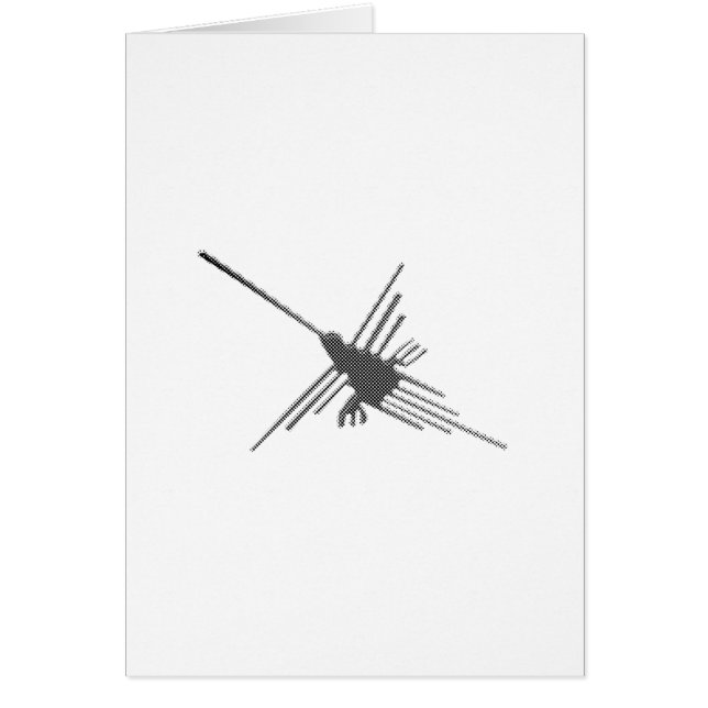 Nazca Linjer Hummingbird Newsprint Hälsningskort (Framsidan)