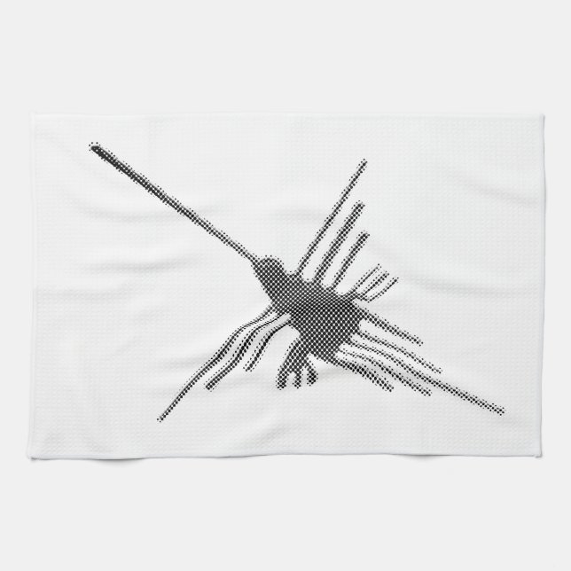 Nazca Linjer Hummingbird Newsprint Kökshandduk (Horisontell)