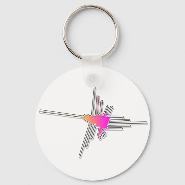 Nazca Linjer Hummingbird Nyckelring (Framsida)