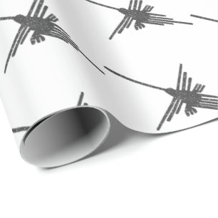 Nazca Linjer Hummingbird Old Papper Print Stil Presentpapper