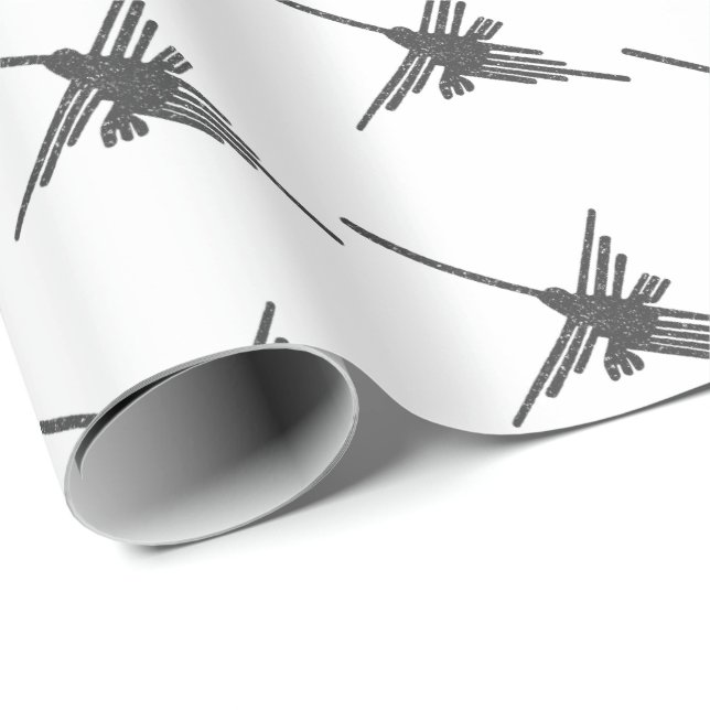 Nazca Linjer Hummingbird Old Papper Print Stil Presentpapper (Rullad Hörn)