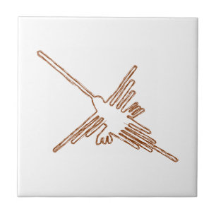Nazca Linjer Hummingbird Sketch Kakelplatta