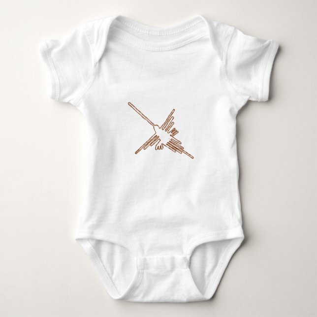 Nazca Linjer Hummingbird Sketch T Shirt (Framsida)