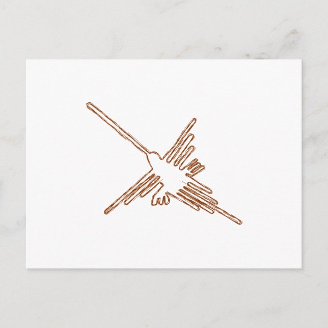 Nazca Linjer Hummingbird Sketch Vykort (Framsida)