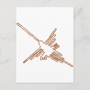 Nazca Linjer Hummingbird Sketch Vykort