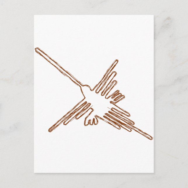 Nazca Linjer Hummingbird Sketch Vykort (Framsida)