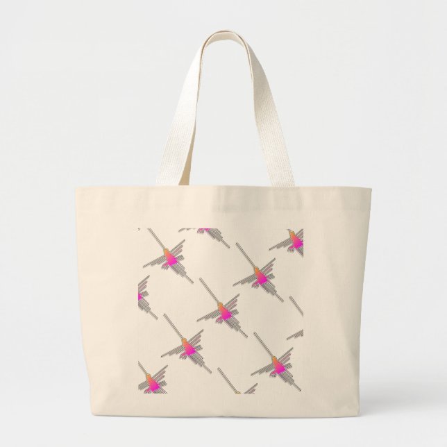 Nazca Linjer Hummingbird - Tildrad version Jumbo Tygkasse (Framsidan)