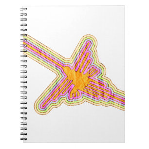 Nazca Linjer Hummingbird with Wrinkled Papper Effe Anteckningsbok Med Spiral