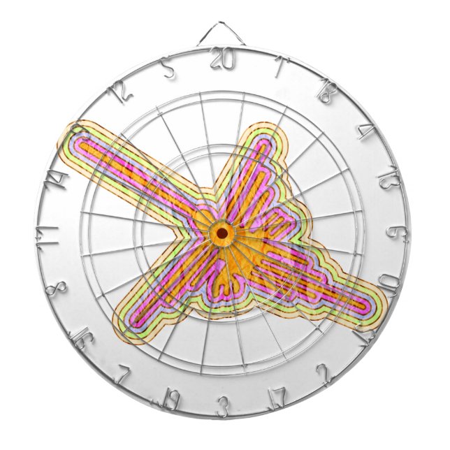 Nazca Linjer Hummingbird with Wrinkled Papper Effe Darttavla (Framsidan)
