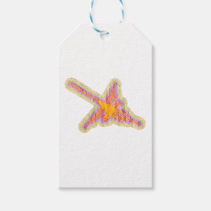 Nazca Linjer Hummingbird with Wrinkled Papper Effe Presentetikett