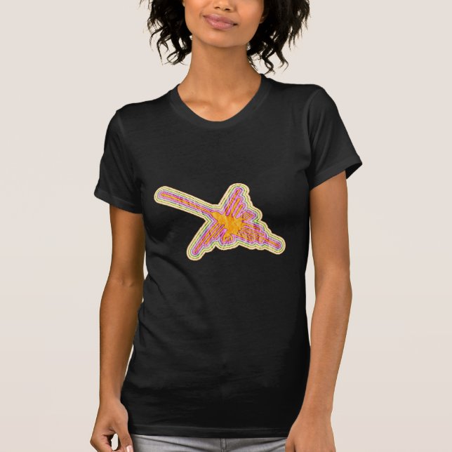 Nazca Linjer Hummingbird with Wrinkled Papper Effe T Shirt (Framsida)