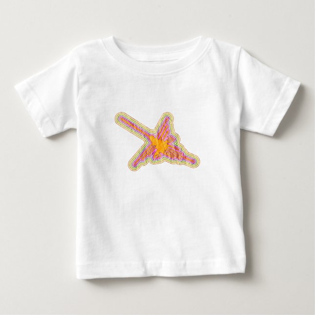 Nazca Linjer Hummingbird with Wrinkled Papper Effe Tee Shirt (Framsida)