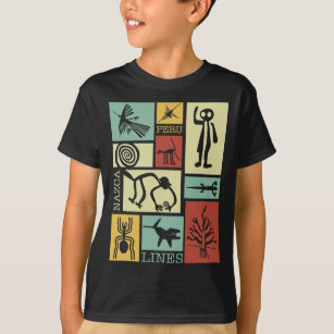 Nazca Linjer - Peru Geoglyph Monkey Astronaut Spid T Shirt