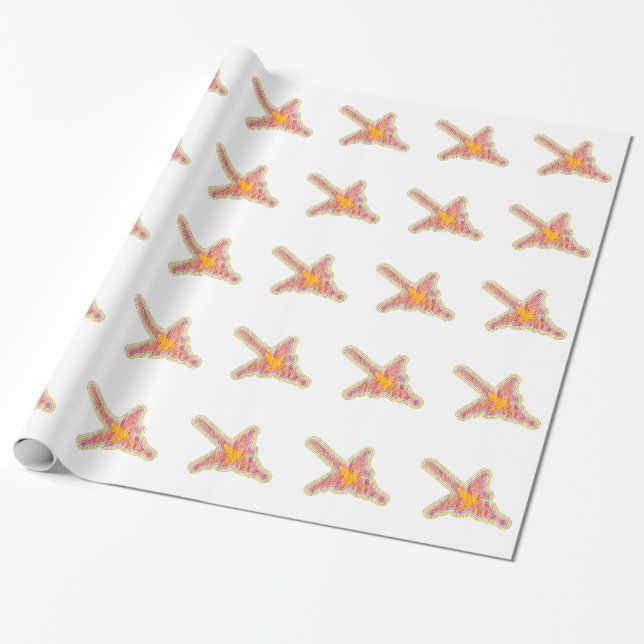 Nazca-linjerna Kolibri med skrynklig pappersstrukt Presentpapper (Utrullad)