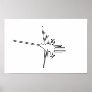 Nazca Peru (fågelns forna geoglyph symbol mylig en Poster