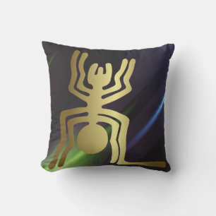 Nazca Peru Guld Spiders Dekorativ kudde