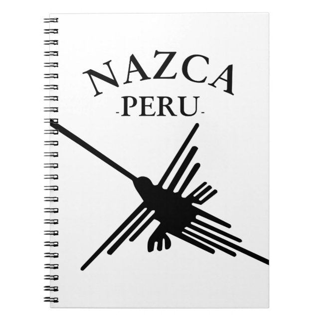 Nazca Peru Hummingbird with Curved Text Anteckningsbok Med Spiral (Framsidan)