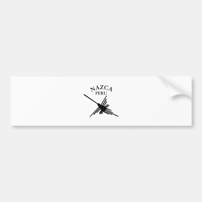 Nazca Peru Hummingbird with Curved Text Bildekal (Framsidan)