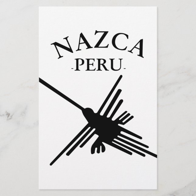 Nazca Peru Hummingbird with Curved Text Brevpapper (Framsida)
