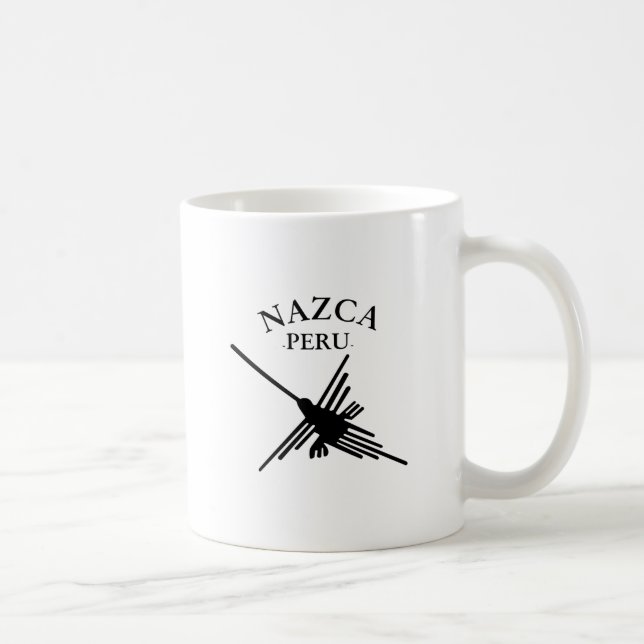 Nazca Peru Hummingbird with Curved Text Kaffemugg (Höger)