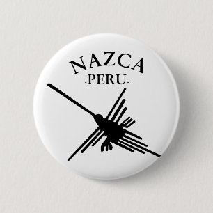 Nazca Peru Hummingbird with Curved Text Knapp