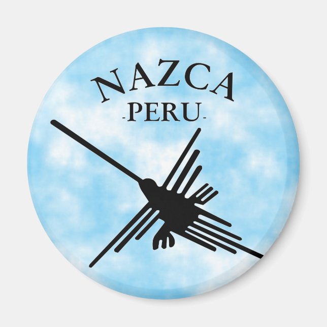 Nazca Peru Hummingbird with Curved Text Magnet (Framsidan)