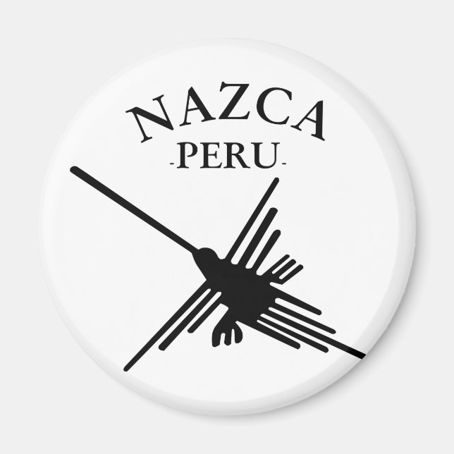 Nazca Peru Hummingbird with Curved Text Magnet (Framsidan)