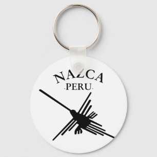 Nazca Peru Hummingbird with Curved Text Nyckelring