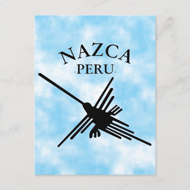 Nazca Peru Hummingbird with Curved Text Vykort (Framsida)
