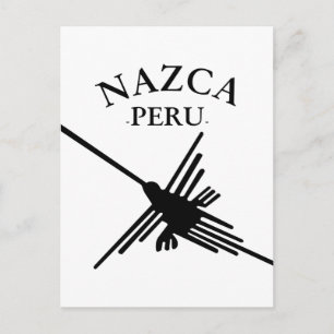 Nazca Peru Hummingbird with Curved Text Vykort
