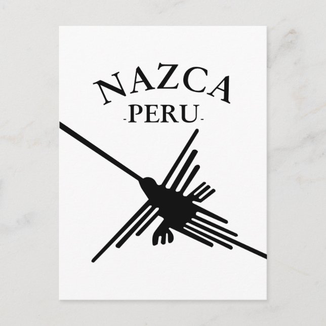 Nazca Peru Hummingbird with Curved Text Vykort (Framsida)