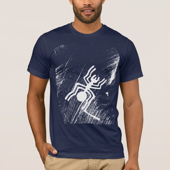 Nazca Spider Linjer Ancient White Spider T Shirt (Framsida)